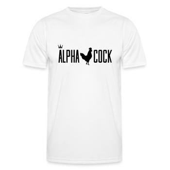 hahn alpha cock - Men's Functional T-Shirt - white - Front - AI Model Male 178 dark (178cm)