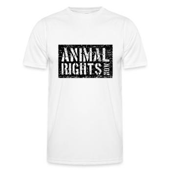 ANIMAL RIGHTS NOW VEGAN - T-shirt sport Homme - blanc - Devant - AI Model Male 178 dark (178cm)