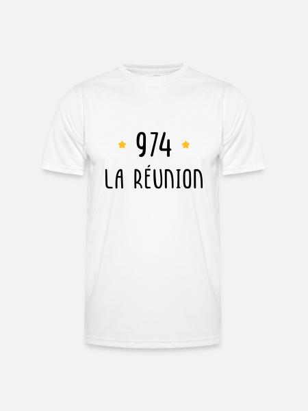 974 La Réunion - T-shirt sport Homme - blanc