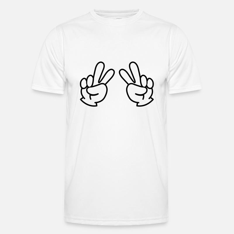 peace hand Männer Funktions-T-Shirt