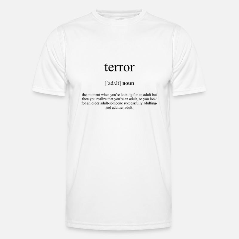 Terror Definition Dictionary Männer Funktions-T-Shirt