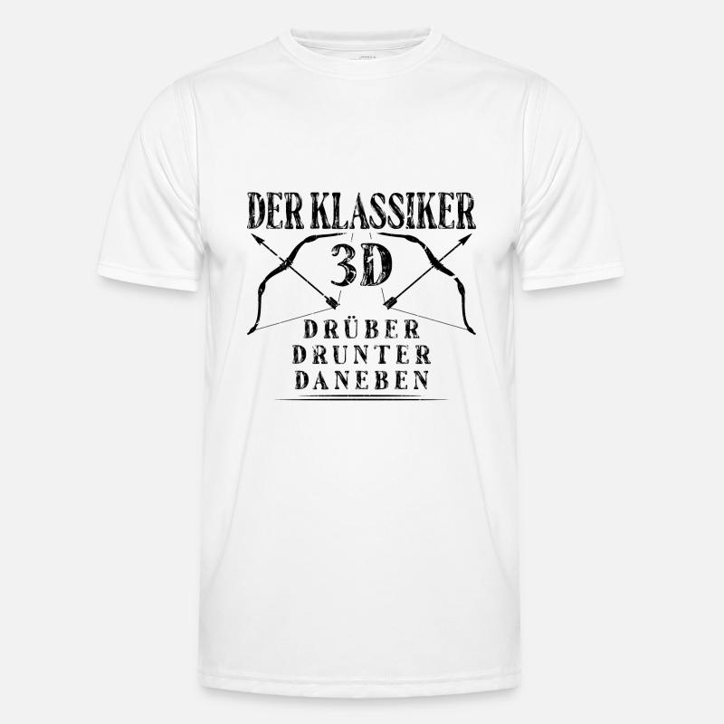 Klassiker 3D Drüber Drunter Daneben Bogenschießen Männer Funktions-T-Shirt