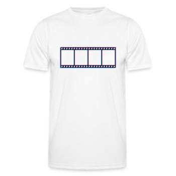 3d film filmrolle video movie kino schauen gucken - Männer Funktions-T-Shirt - Weiß - Vorne - AI Model Male 178 dark (178cm)