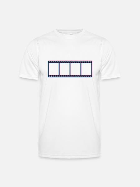 3d movie film reel video movie cinema look watch - Men's Functional T-Shirt - white