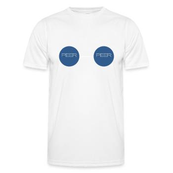 peer to peer - Men's Functional T-Shirt - white - Front - AI Model Male 178 dark (178cm)