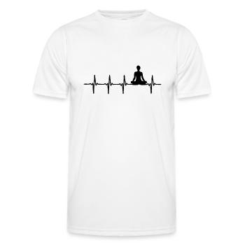Battement de cœur Yoga - T-shirt sport Homme - blanc - Devant - AI Model Male 178 dark (178cm)