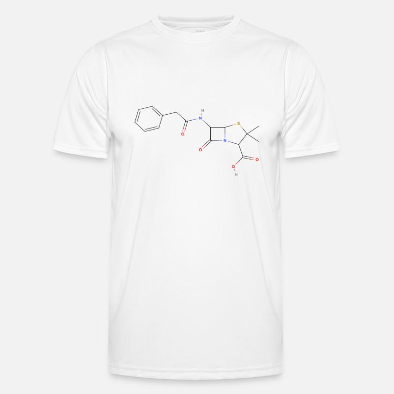 Molécule de pénicilline - Formule structurale colorée T-shirt sport Homme