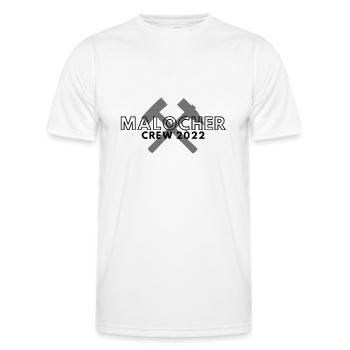 Malocher Crew 2022 - Männer Funktions-T-Shirt - Weiß - Vorne - AI Model Male 178 dark (178cm)