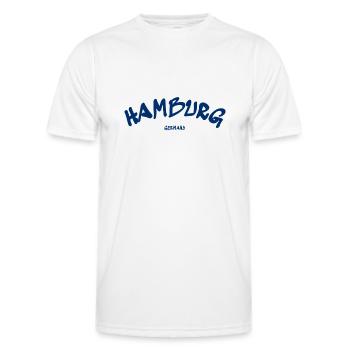 Hamburg - Hansestadt - Deutschland - Germany - Männer Funktions-T-Shirt - Weiß - Vorne - AI Model Male 178 dark (178cm)