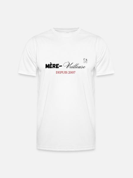 Mère veilleuse depuis 2007 - T-shirt sport Homme - blanc