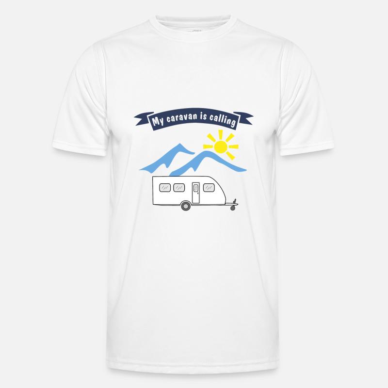 caravan is calling - Men's Functional T-Shirt - white
