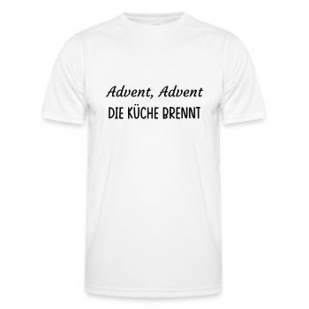 Advent, Advent. Die Küche brennt. - Männer Funktions-T-Shirt - Weiß - Vorne - AI Model Male 178 dark (178cm)