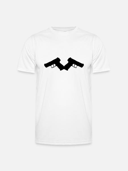 gun2_2_mal6 - Männer Funktions-T-Shirt - Weiß