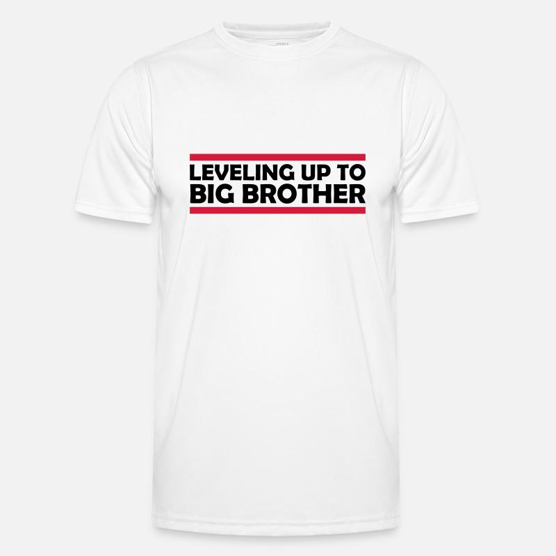 Leveling up big brother - Männer Funktions-T-Shirt - Weiß