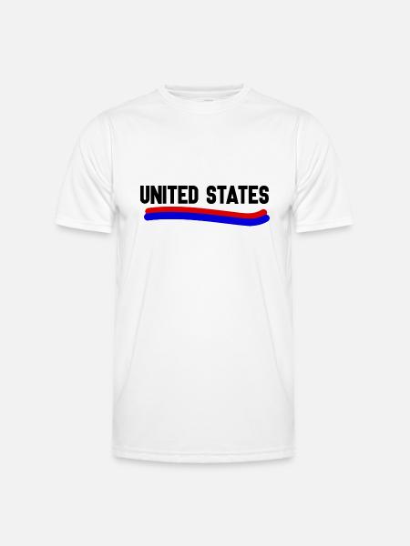 USA - Männer Funktions-T-Shirt - Weiß