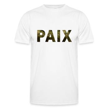 Paix Camouflage Militaire - T-shirt sport Homme - blanc - Devant - AI Model Male 178 dark (178cm)