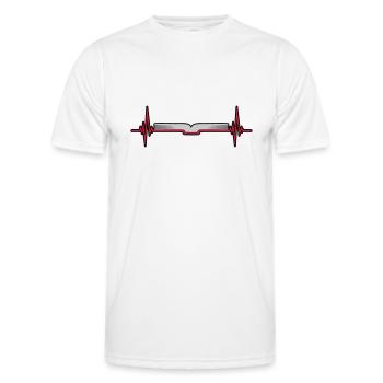 Pulse Rate Frequency Pages Book - Men's Functional T-Shirt - white - Front - AI Model Male 178 dark (178cm)