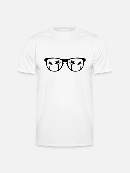 sunglasses palms - Männer Funktions-T-Shirt - Weiß