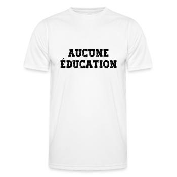 aucune éducation - T-shirt sport Homme - blanc - Devant - AI Model Male 178 dark (178cm)