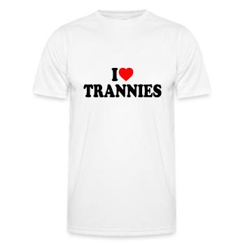 I love trannies - T-shirt sport Homme - blanc - Devant - AI Model Male 178 dark (178cm)