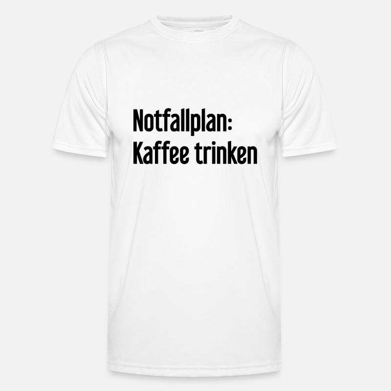 Kaffee-Notfallplan - Männer Funktions-T-Shirt - Weiß
