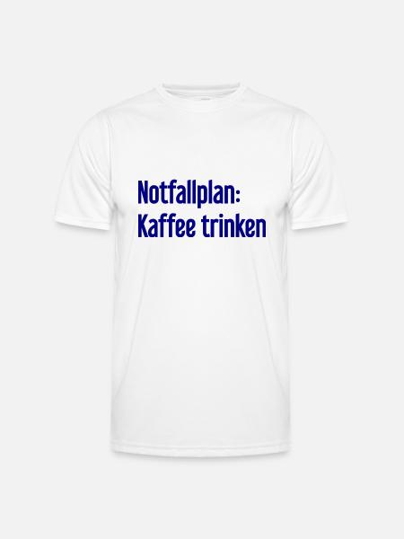 Kaffee-Notfallplan - Männer Funktions-T-Shirt - Weiß
