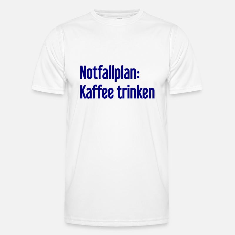 Kaffee-Notfallplan - Männer Funktions-T-Shirt - Weiß