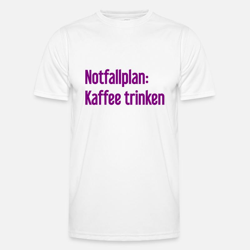 Kaffee-Notfallplan - Männer Funktions-T-Shirt - Weiß