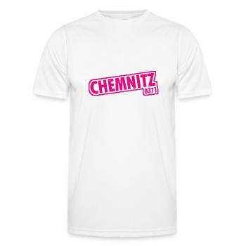 Chemnitz 0371 Vorwahl - Männer Funktions-T-Shirt - Weiß - Vorne - AI Model Male 178 dark (178cm)