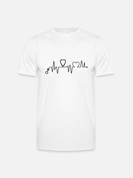 Krankenschwester - Krankenschwester - Herzschlag - Männer Funktions-T-Shirt - Weiß