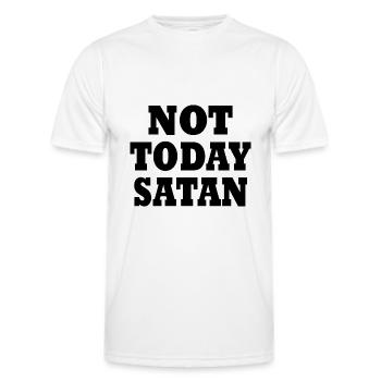 Not today satan - Men's Functional T-Shirt - white - Front - AI Model Male 178 dark (178cm)