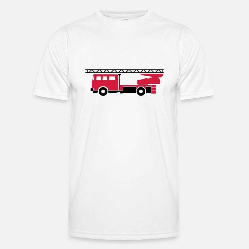 Feuerwehrauto (fire engine) - Männer Funktions-T-Shirt - Weiß