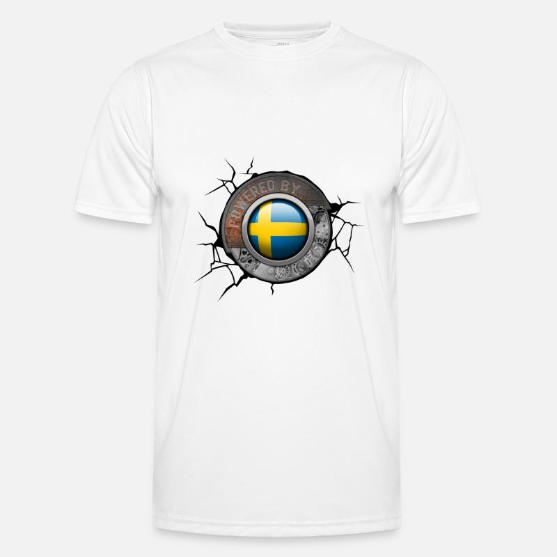 Sweden Steampunk Engine Powered by Pride Men's Functional T-Shirt