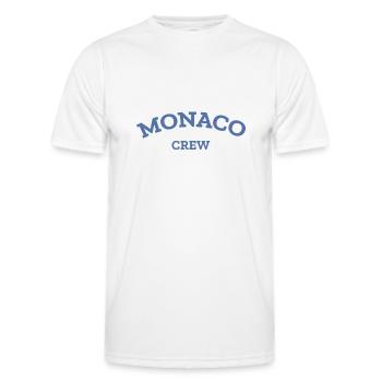 Monaco Crew - Monte Carlo - Mittelmeer - Männer Funktions-T-Shirt - Weiß - Vorne - AI Model Male 178 dark (178cm)