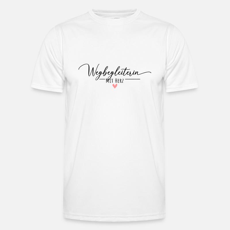 Wegbegleiterin mit Herz - Männer Funktions-T-Shirt - Weiß