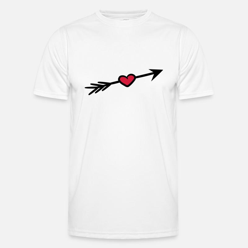 herz pfeil liebe schiessen bogen schuss verlieben Männer Funktions-T-Shirt