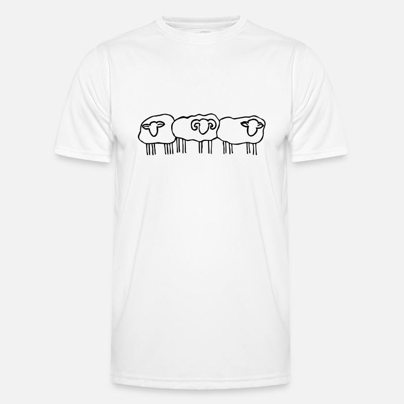 Schafe Schafherde - Männer Funktions-T-Shirt - Weiß