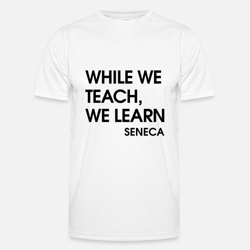 while we teach, we learn - SENECA - Männer Funktions-T-Shirt - Weiß