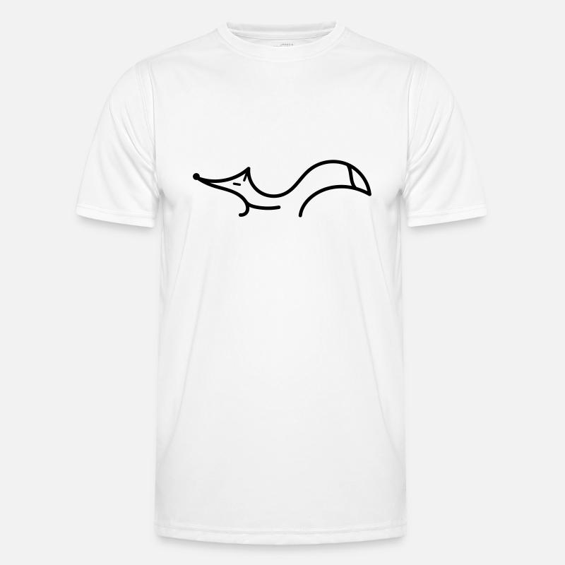 Fuchs linear b - Männer Funktions-T-Shirt - Weiß