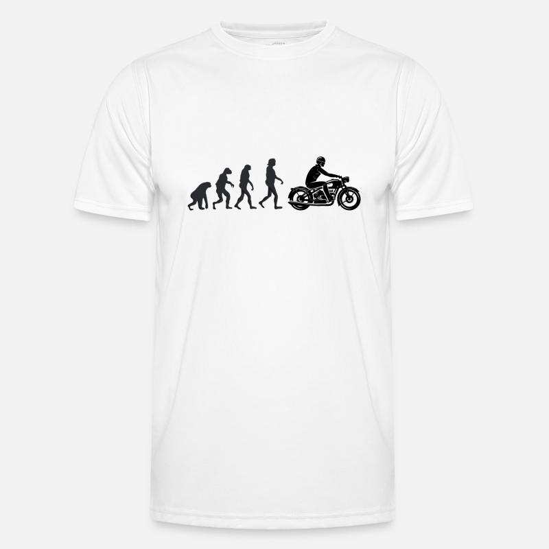 Biker - Human evolution - Men's Functional T-Shirt - white