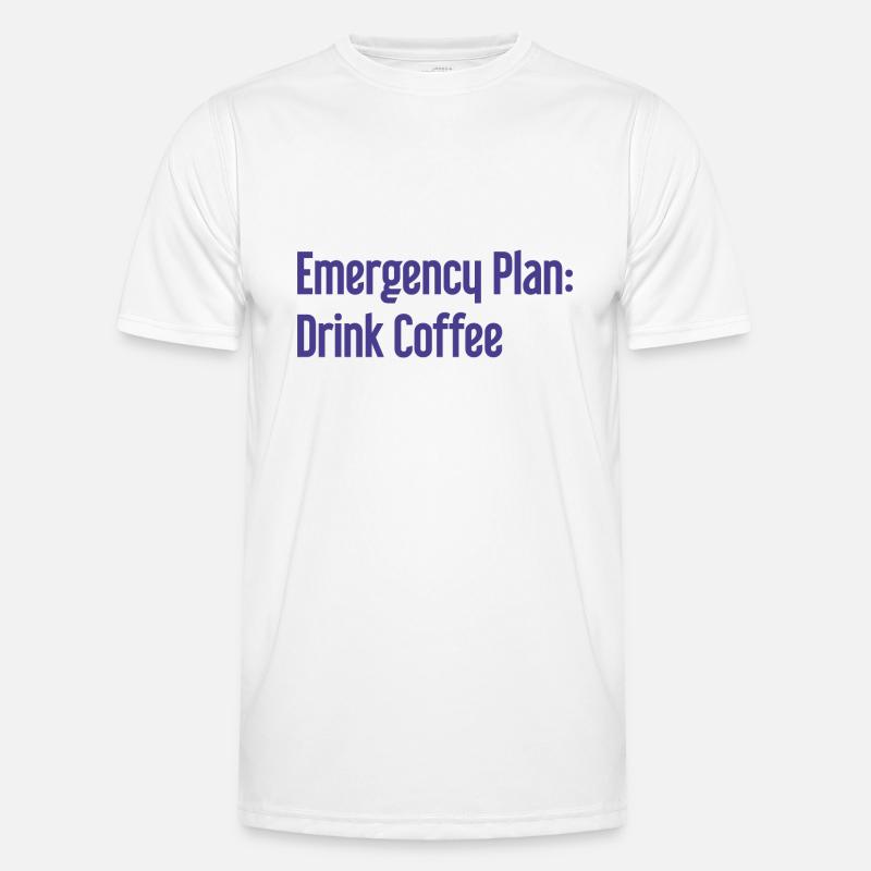 Kaffee-Notfallplan - Männer Funktions-T-Shirt - Weiß