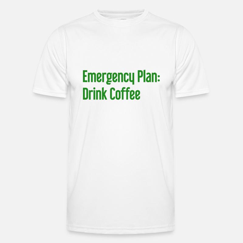 Kaffee-Notfallplan - Männer Funktions-T-Shirt - Weiß
