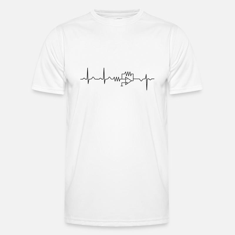 Electrical Engineering Heartbeat Inverter Engineer - Men's Functional T-Shirt - white