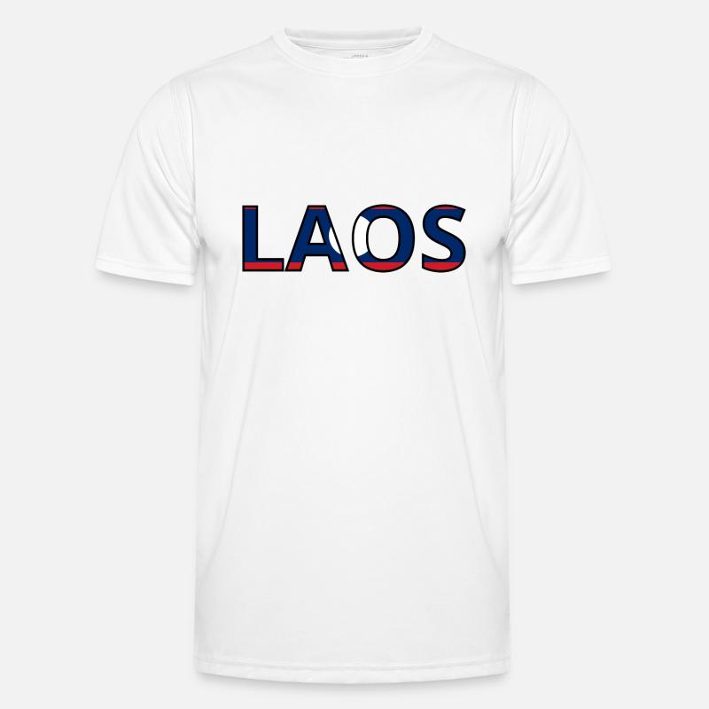 Flagge von Laos Männer Funktions-T-Shirt
