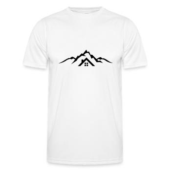 Landschaft - Berge Hütte - Männer Funktions-T-Shirt - Weiß - Vorne - AI Model Male 178 dark (178cm)