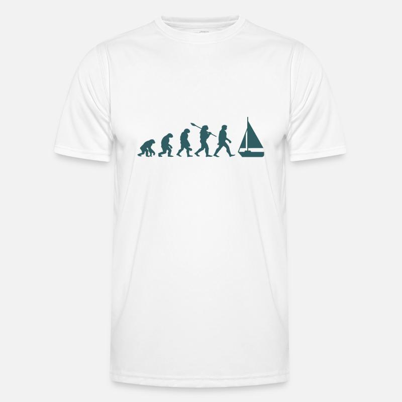Evolution Segelboot Boot - Männer Funktions-T-Shirt - Weiß
