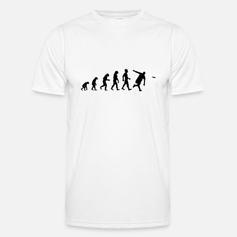 evolution frisbee - Männer Funktions-T-Shirt - Weiß