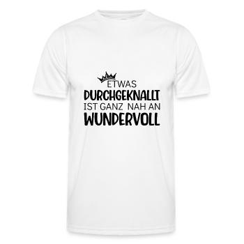Etwas durchgeknallt ist ganz nah an wundervoll - Männer Funktions-T-Shirt - Weiß - Vorne - AI Model Male 178 dark (178cm)