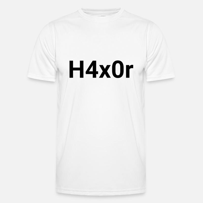 H4x0r | Hacker Design 2.0 - Männer Funktions-T-Shirt - Weiß