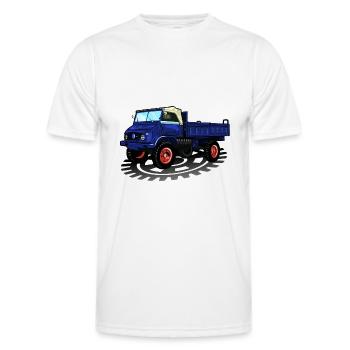 Unimog - Oldtimer - Offroad - Dispositif moteur universel - T-shirt sport Homme - blanc - Devant - AI Model Male 178 dark (178cm)